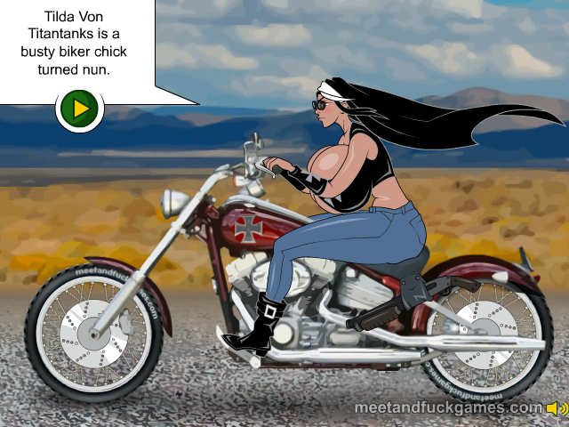 Tilda Von Titantanks is a busty biker chick turned nun. 